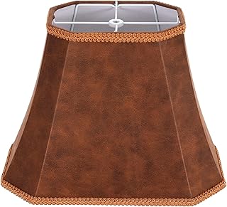 ALUCSET Bell Fabric Lampshade Cut Corner Brown Lamp Shade Replacement fo...