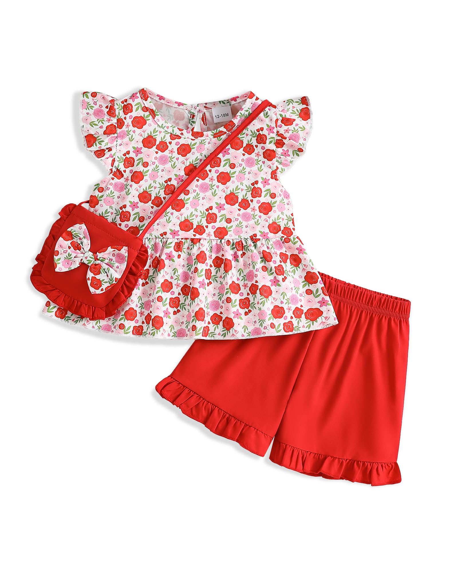 Weebaby Toddler Girl Clothes Baby Summer Outfits Sleeveless Halter Top Ruffle Short Set Cute Kids Clothes Girls