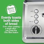 Hamilton Beach 4-Slice Toaster, Stainless Steel, Extra-Wide Slot Toaster with Sure-Toast One-Slice Technology, Bagel Setting, Toast Boost, Auto Shutoff, 24798 | Browning Control With 7 Shades | Auto Shutoff | Bagel & Cancel Buttons | Toast Boost | Wi