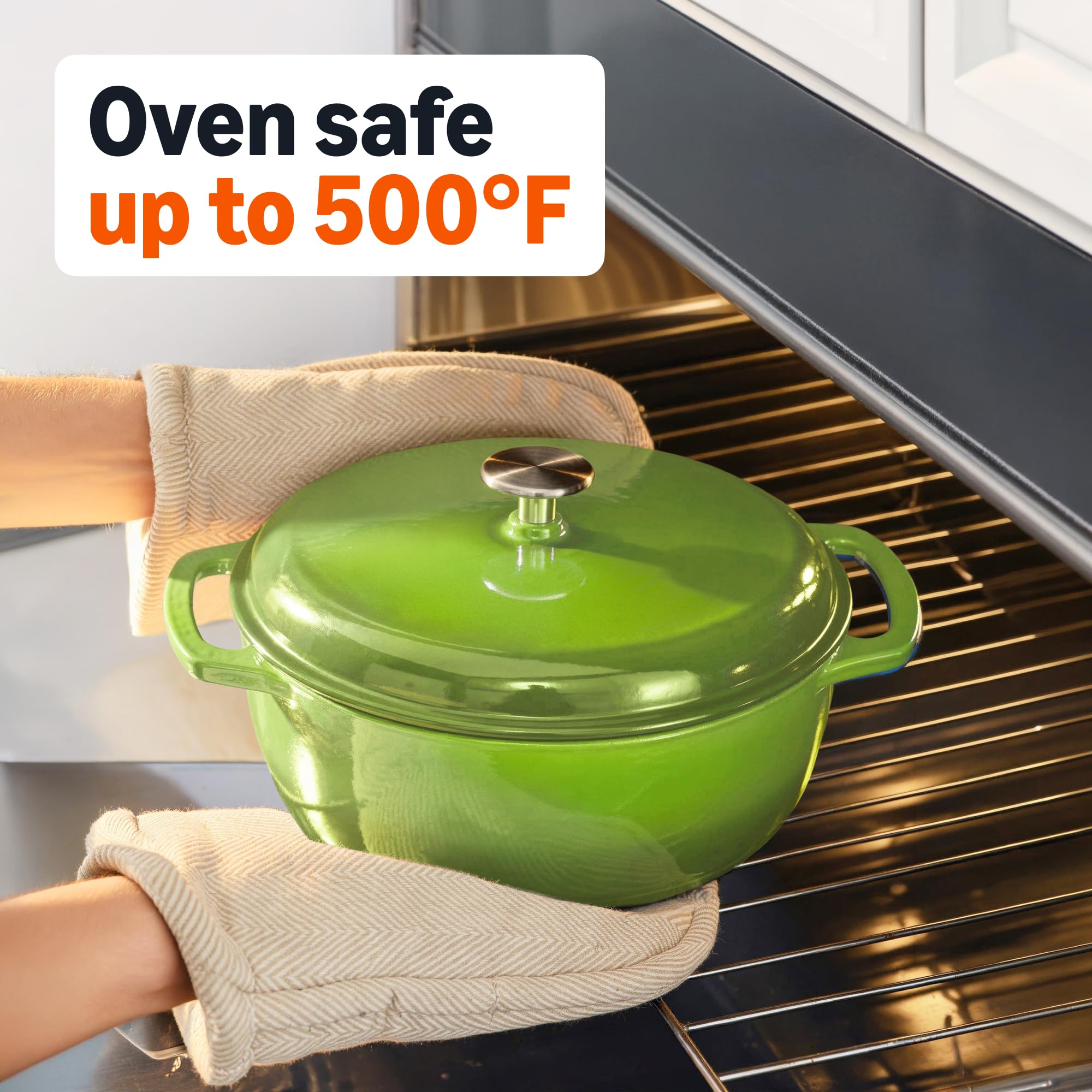 Amazon.com: Amazon Basics Enameled Cast Iron Dutch Oven Pot with