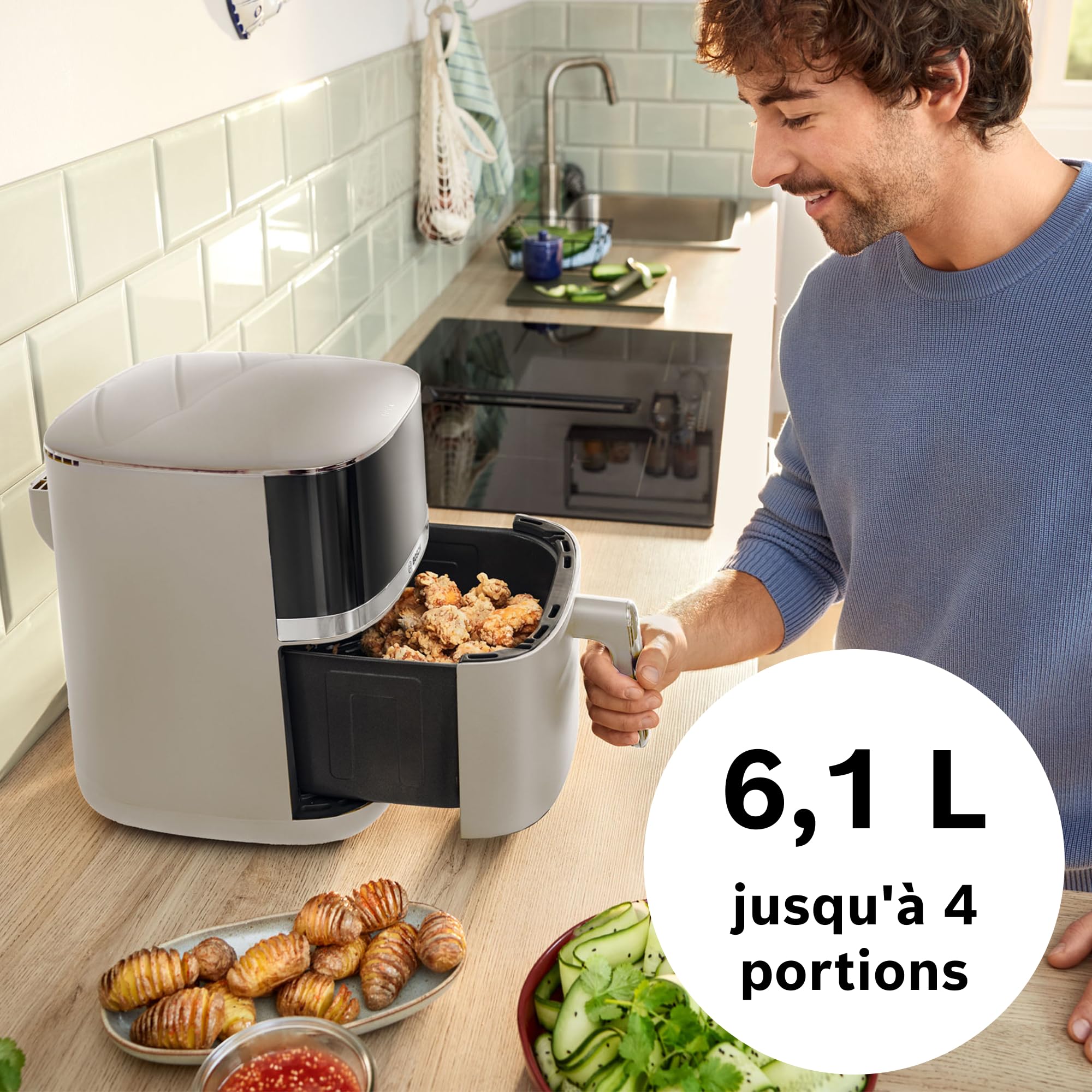 Bosch MAF462C0 Série 4 - Friteuse sans huile XL, Nettoyage facile et rapide