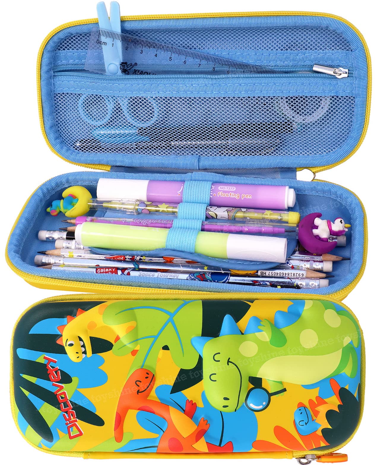Toyshine Eva Baby Dinos Hardtop Pencil Case With Multiple Compartments - Kids School Supply Organizer Students Stationery Box - Girls Pen Pouch- Multi-Color - Ethylene Vinyl Acetate (EVA), Blue (B0B1WNSDXD) Amazon Price History, Amazon Price Tracker