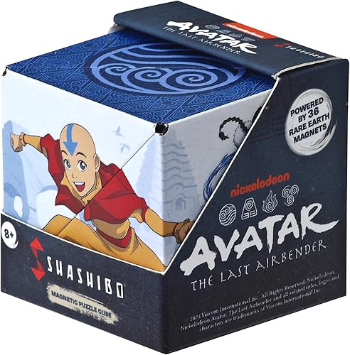 SHASHIBO Avatar The Last Airbender Shape Shifting - Cubo magnético patentado de rompecabezas con 36 imanes de tierras raras, premiado y patentado,