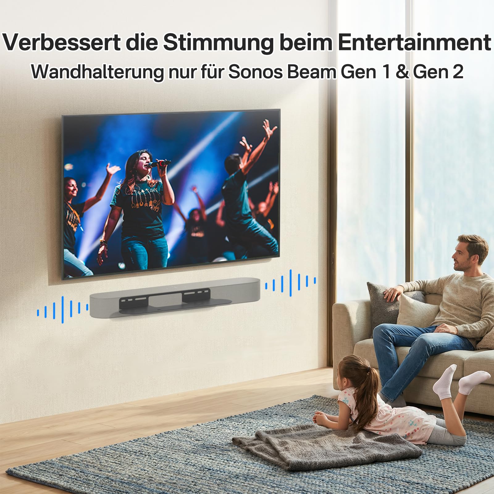 Supporto Soundbar per Sonos Beam Gen 1 & Gen 2, staffa di montaggio a parete robusta per Sonos Beam, 1 pezzo