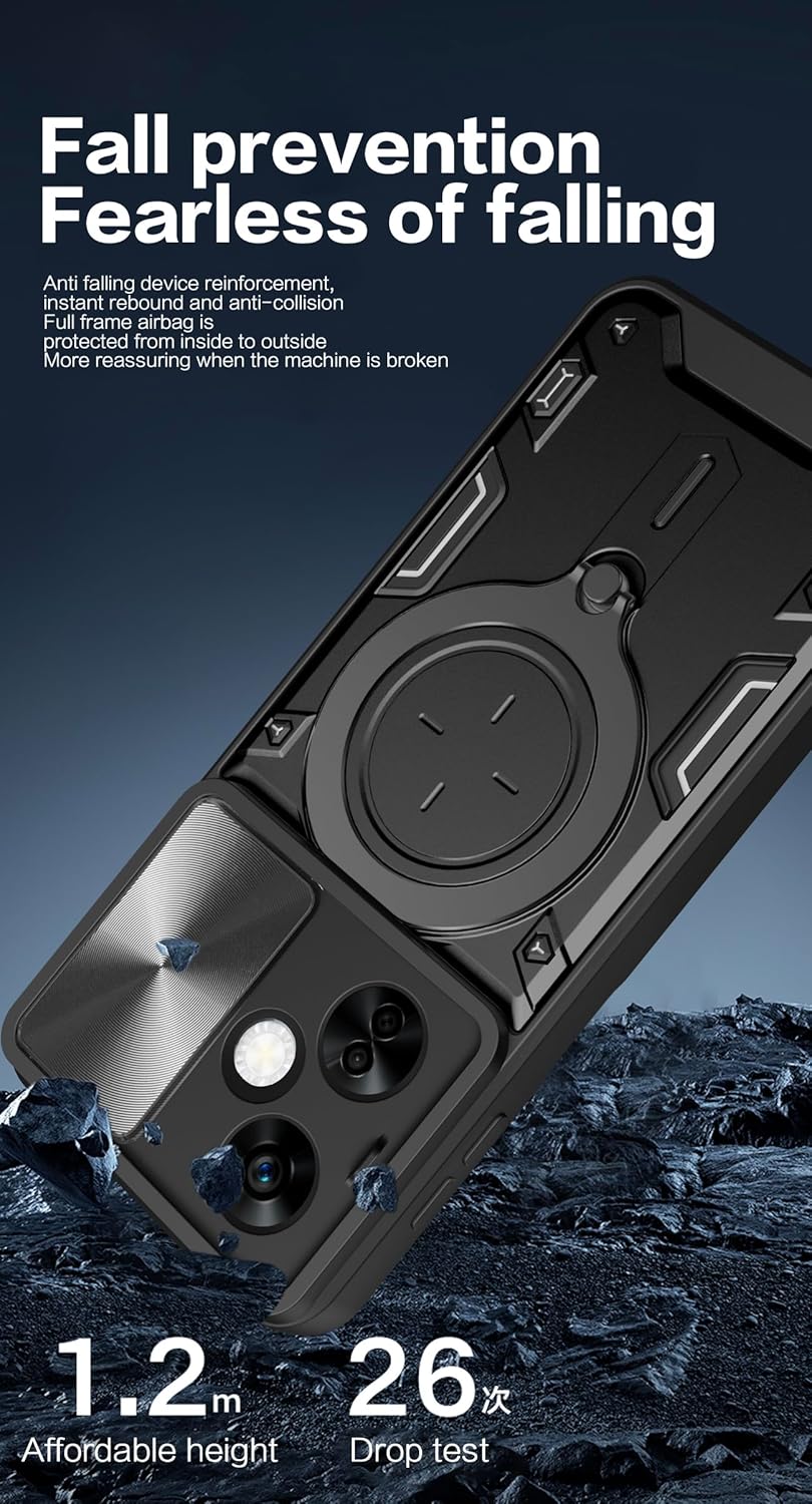 Protezione Telefono Custodia OnePlus Nord N30 Wanyuexes - Con Vetro Temperato E Cover Fotocamera Scorrevole Cover Anello Magnetico Scorrevole - Foto 5