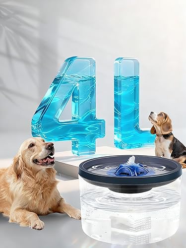 Fuente de agua para perros de 4 litros135 onzas para perros grandes y múltiples mascotas - Bomba ultrasilenciosa, 3 filtros, dispensador automático