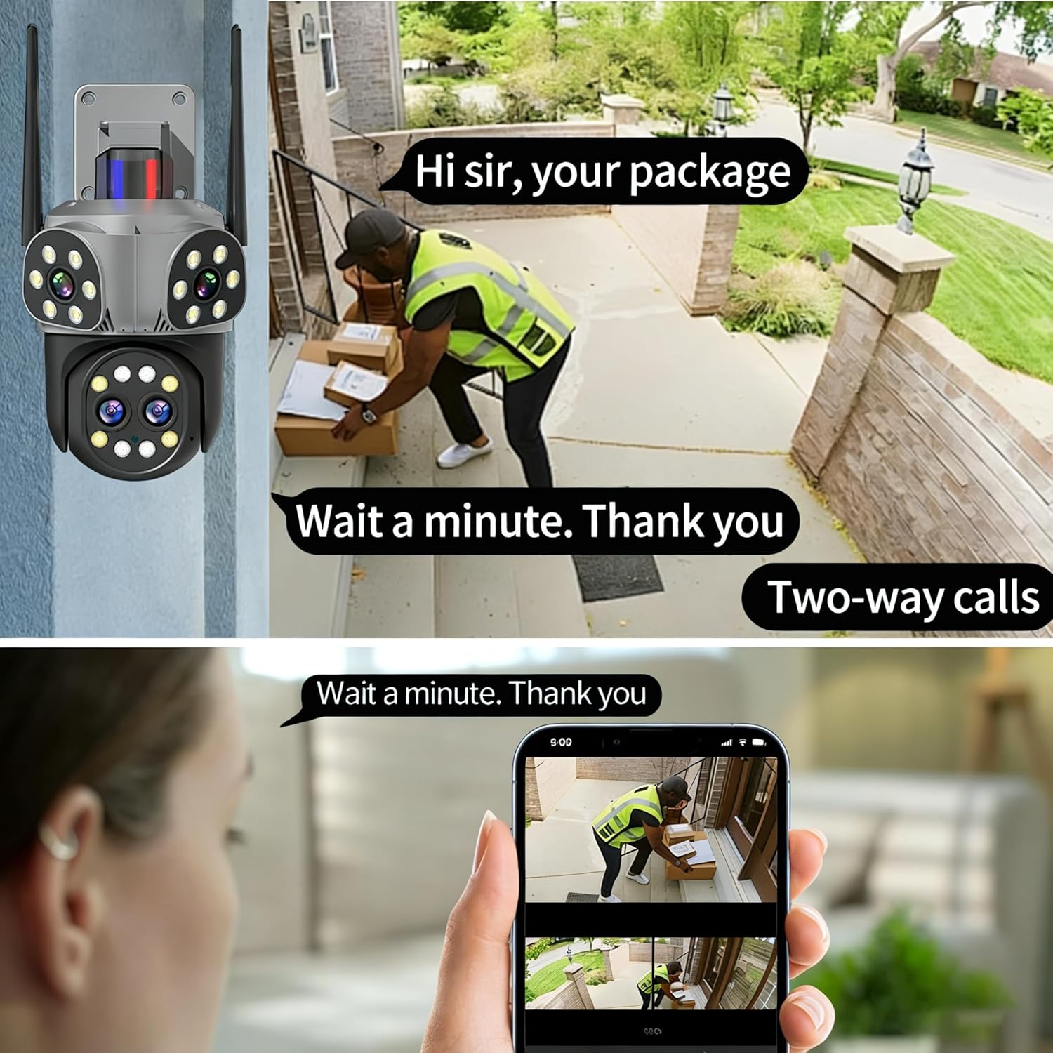 كاميرا مراقبة خارجية WiFi بدقة 8MP من CRONY مقاومة...