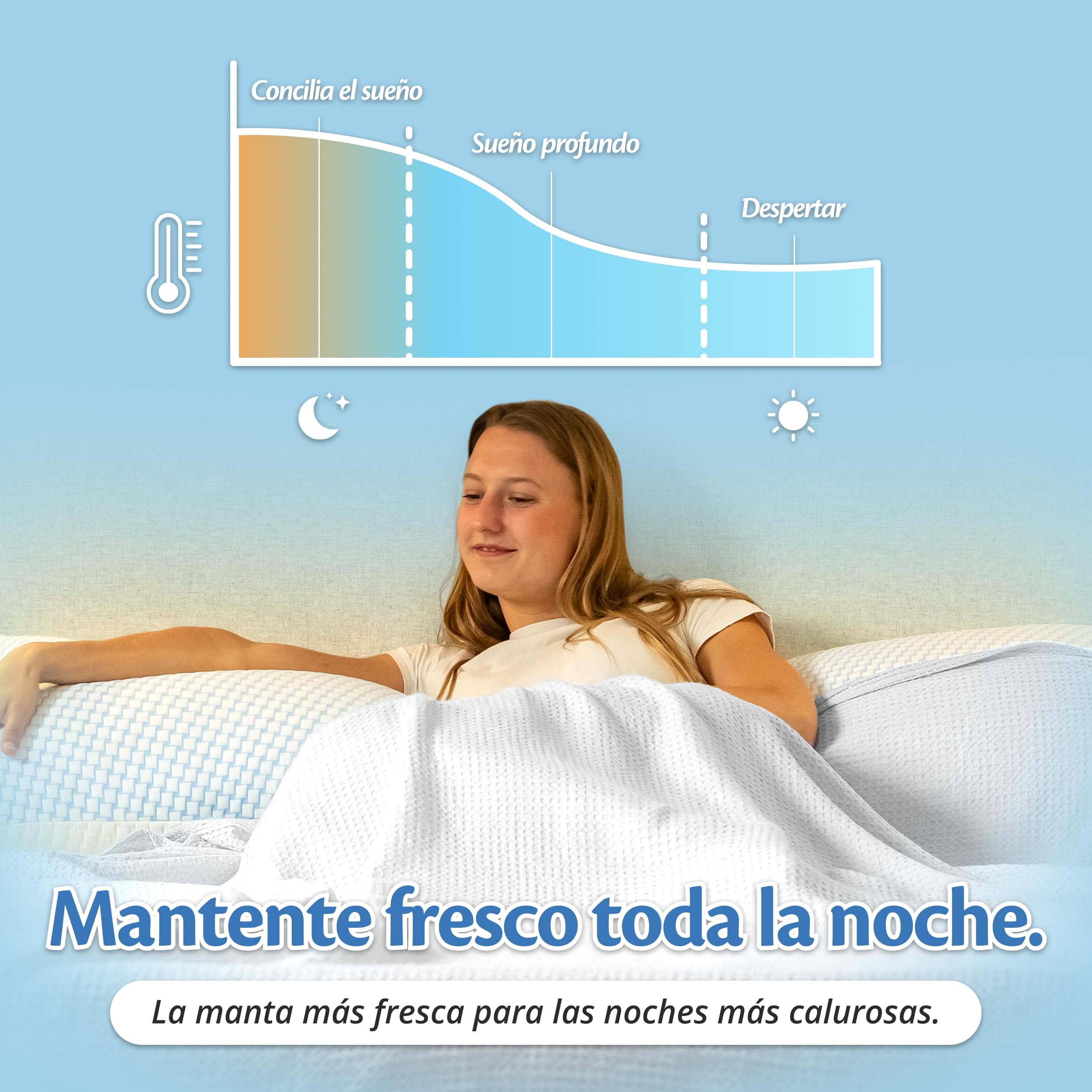 Manta Refrescante Ella - Manta Fría de Verano 200x200 cm, 100% Tencel, Certificado Oeko-Tex, para Sofás y Cama, Cooling Blanket Transpirable, Ligera y Suave