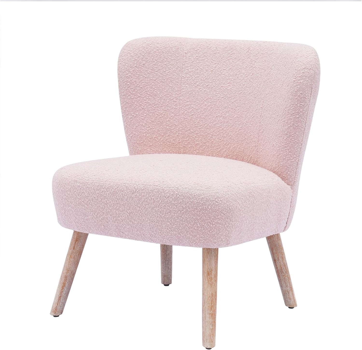 Costaelm Bedroom Accent Chair, Upholstered Fabric Chairs, Makeup Vanity Chair, Teddy Fuzzy Chair and Sherpa Accent Chair for Living Room, Reading Room, Dining Room, Office, Dusty Peach