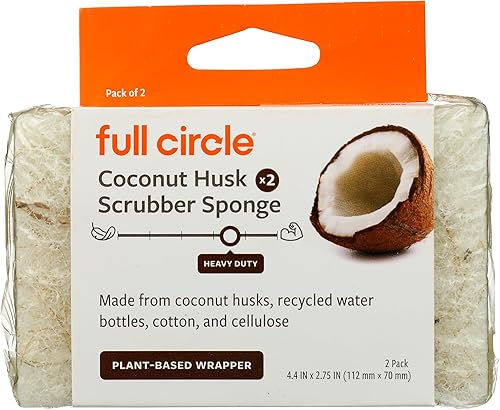 FULL CIRCLE CLEANING PRODUCTS Cleana Colada Lot de 2 éponges à récurer très rési
