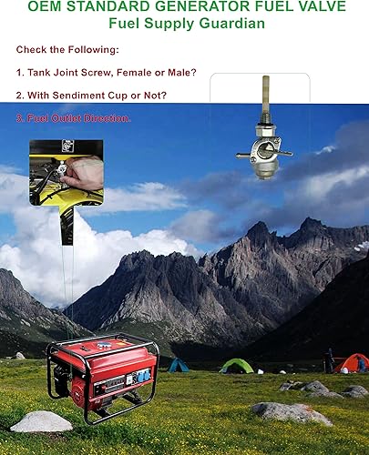Miniatura 6 de YAMAKATO Generator Petcock - Válvula de cierre del tanque de combustible 310574GS para Champion Generac 193272GS 204743GS All Power Briggs and