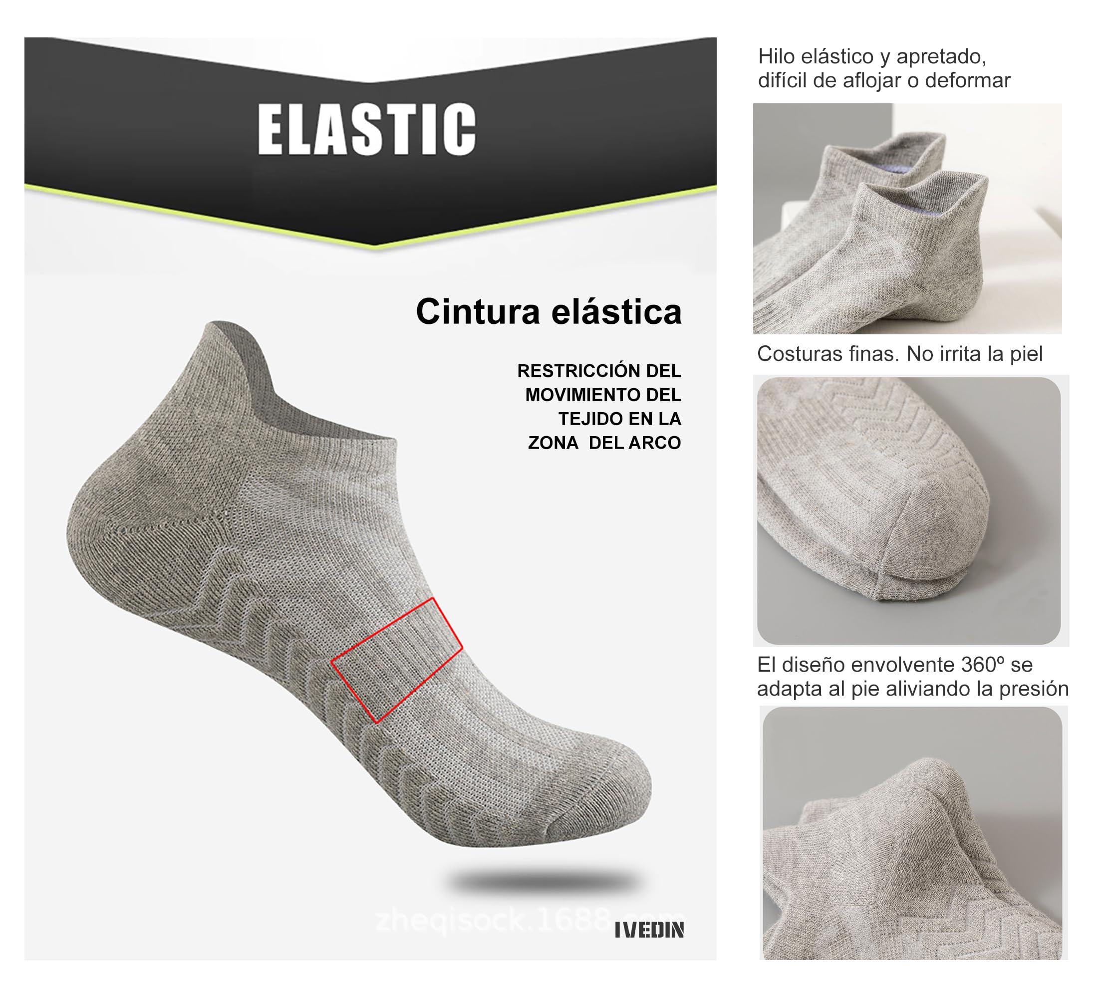 Pack de Calcetines Deportivos Tobilleros de Moda | Unisex, Algodón Grueso Medio y Transpirable con Sistema de Ventilación y Amortiguación | Talla Única 36-43 EU