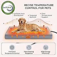 Vista 3 de Cama térmica extragrande para perros con espuma viscoelástica ortopédica, camas de 4 pulgadas de grosor para perros de tamaño grande, sofá