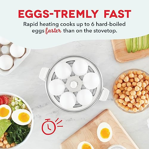 Miniatura 3 de Cocina rápida para huevos Dash Olla eléctrica con capacidad para 6 huevos para huevos duros, huevos escalfados, huevos revueltos u omelettes con