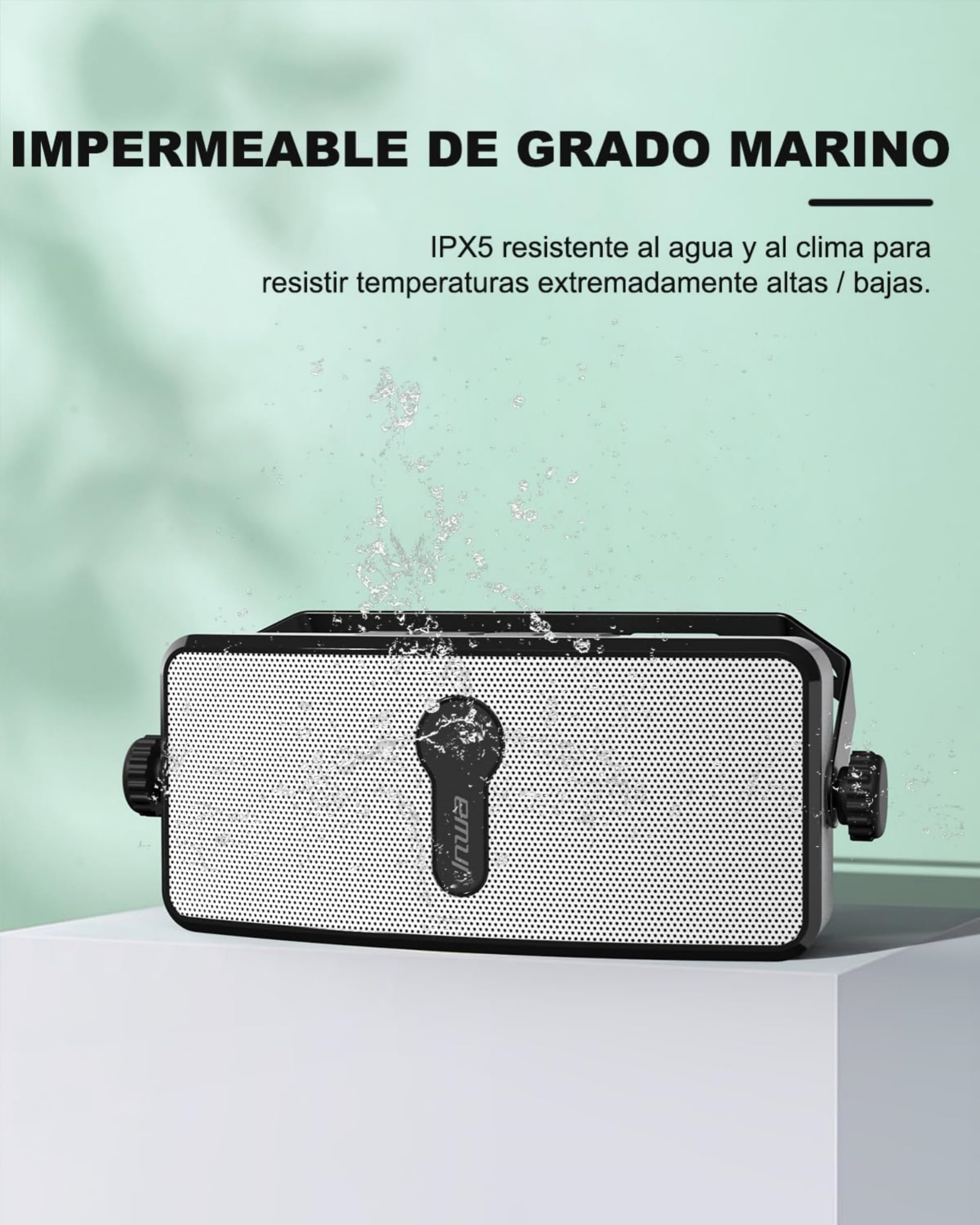 Inwa Altavoz Bluetooth Pared, IPX5, Sincronización de 100 Altavoces, Conexión Teléfono Móvil, Echo Dot, Adecuado para Interior/Bajo el Alero/Garaje (2 Altavoces, 20W, Sync Speaker)