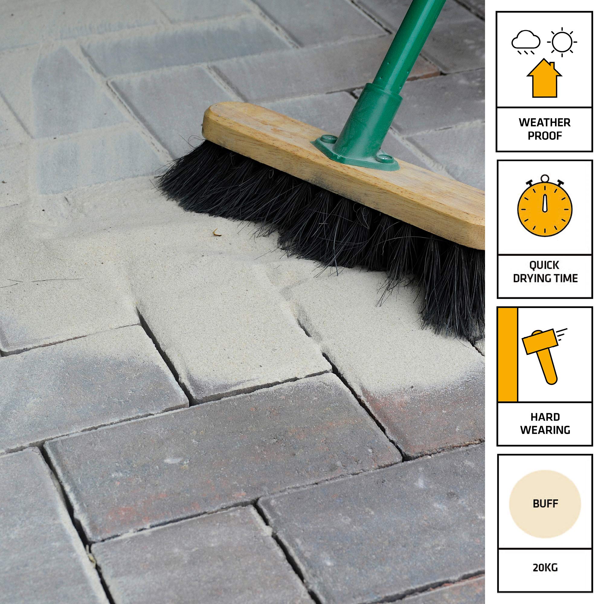 Sika Setting Sand Narrow Joint Filler For Paving, Buff, 20 kg & Everbuild 405 Path & Patio Sika Setting Sand Narrow Joint Filler For Paving, Buff, 20 kg & Everbuild 405 Path & Patio