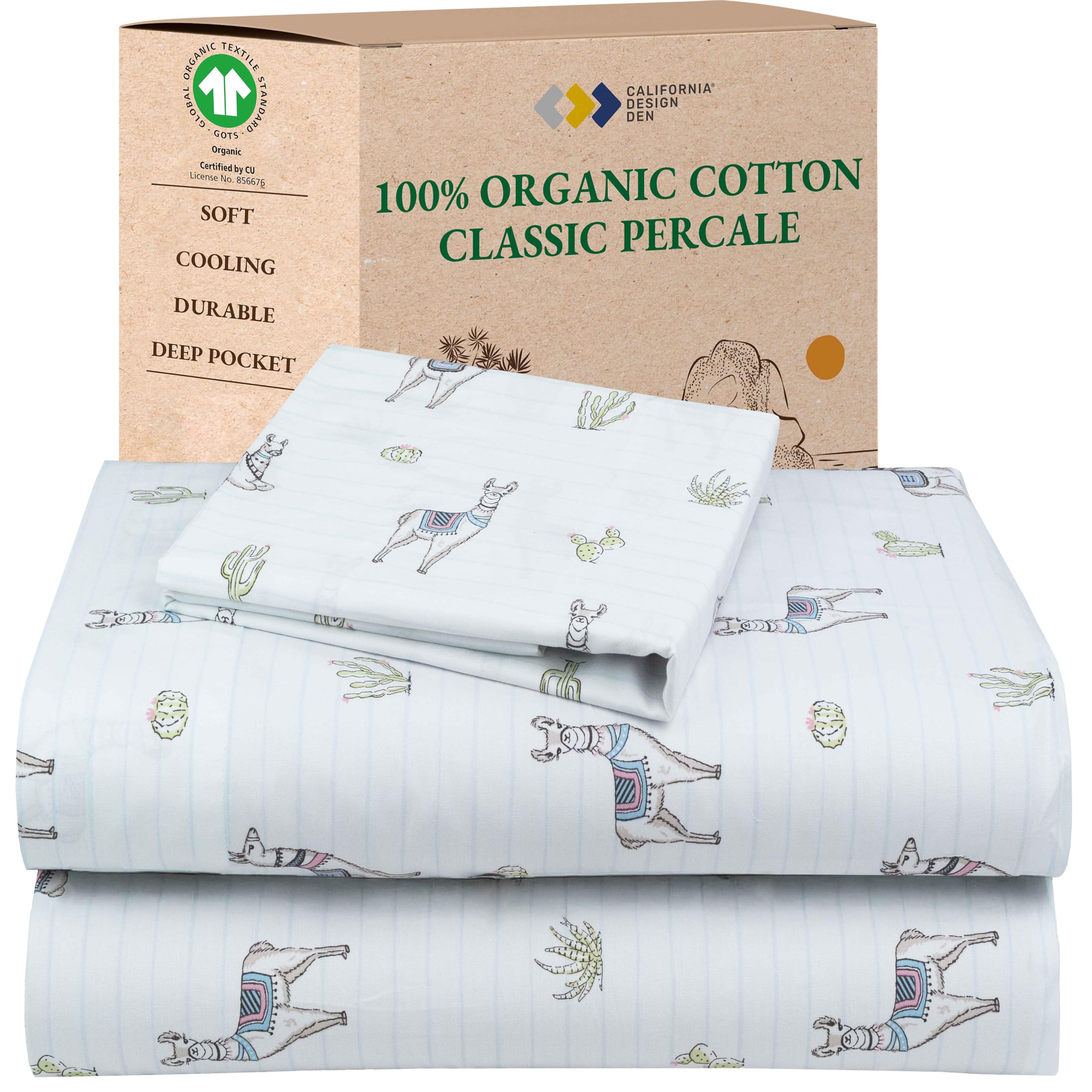 California Design Den Printed Twin Sheet Set Llama