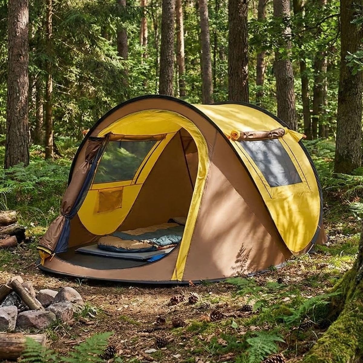 2 Kişilik Vagon Tipi Yarı Otomatik Kamp Çadırı