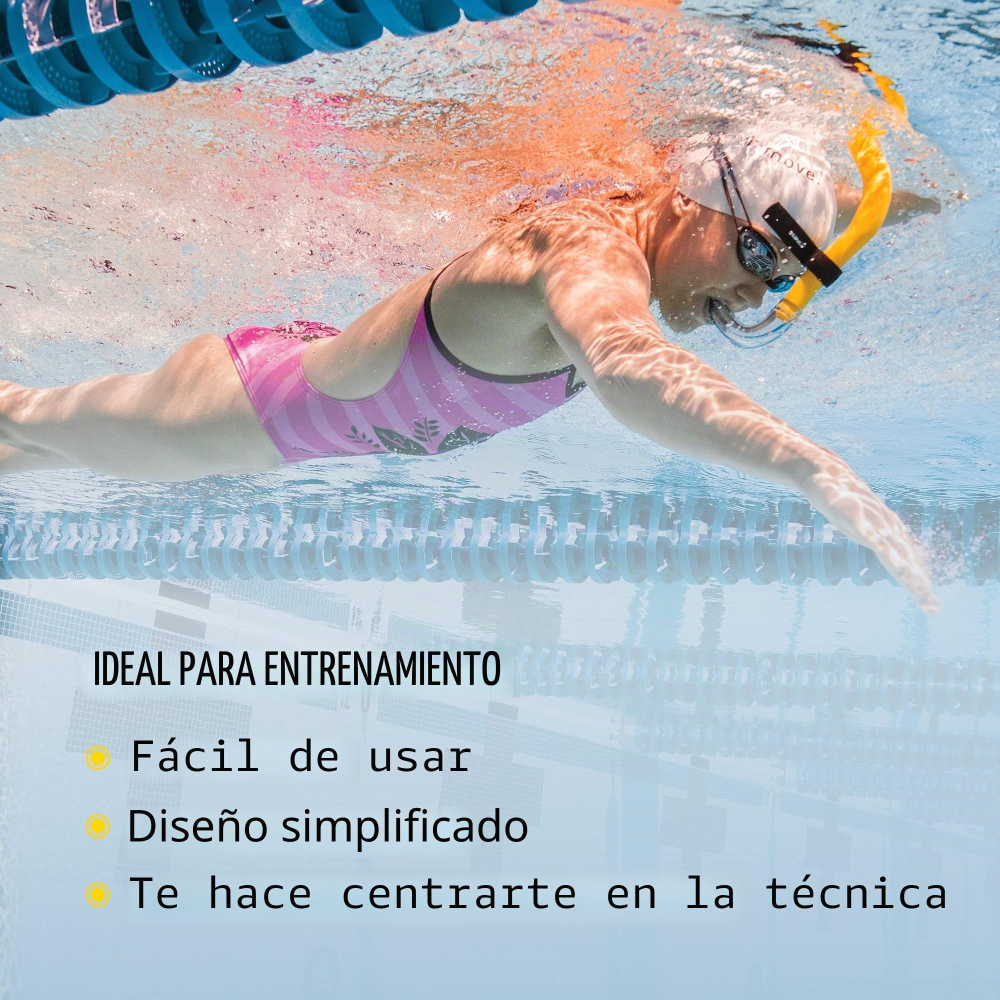 Finis - Tubo de respiración para natación freestyle, color amarillo