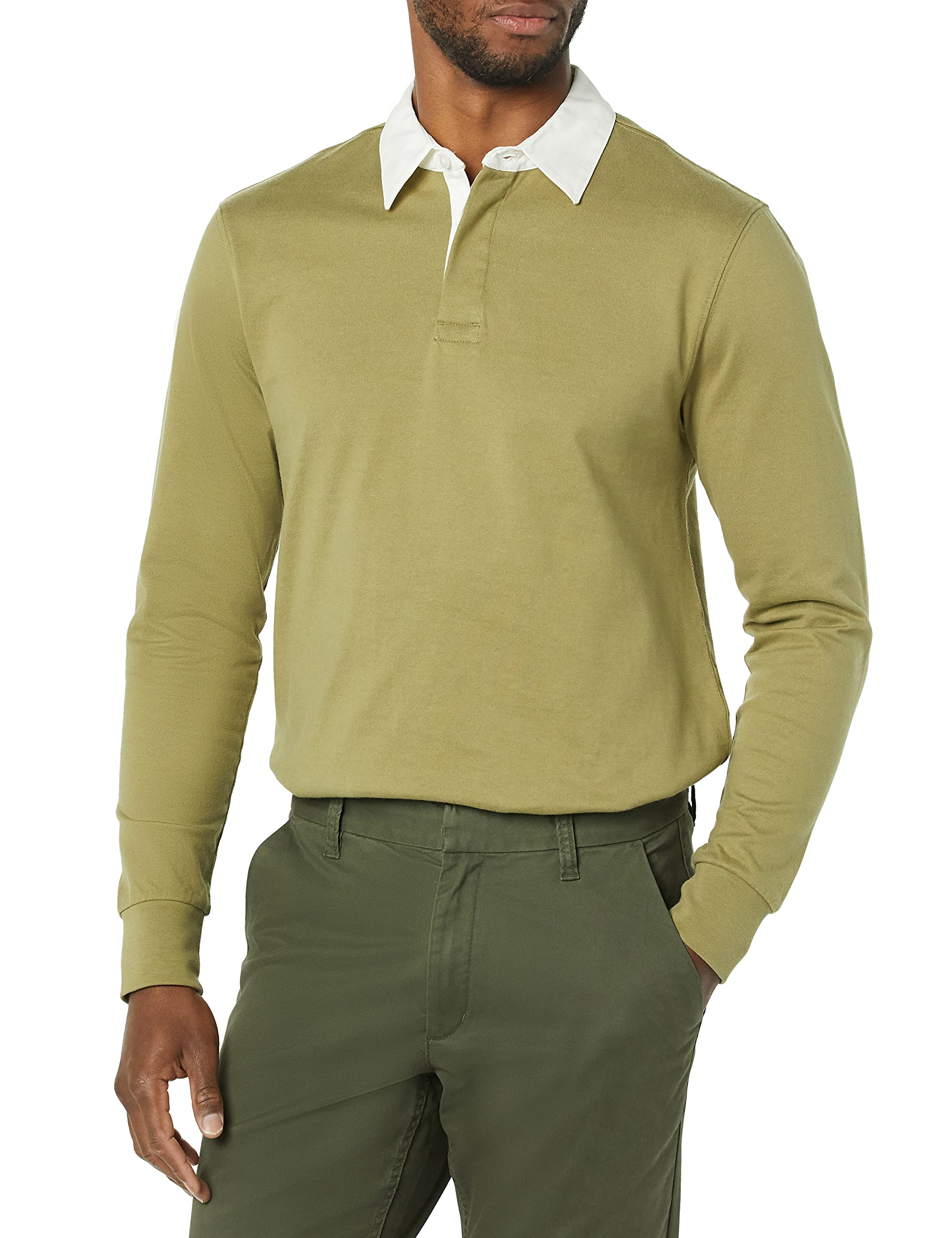 Amazon Essentials Maglia da Rugby a Maniche Lunghe in Cotone Biologico (precedentemente Amazon Aware) Uomo