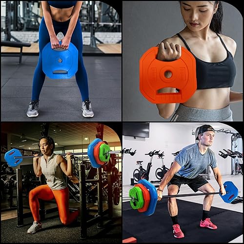 Miniatura 5 de Adjustable Barbell Weight Set, Adjustable Free Weights Cardio Pump Set for Home Gym,Multi-Color, 20 kg