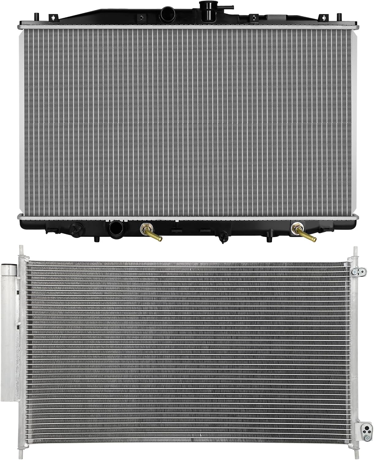 OCPTY 2680 Radiator + 3295 Condenser Radiators Replacement for 2004 2005 2007 2008 for Acura for TSX l4 2.4L Naturally Aspirated Auto Parts Engine Coolant Radiator AC Condenser