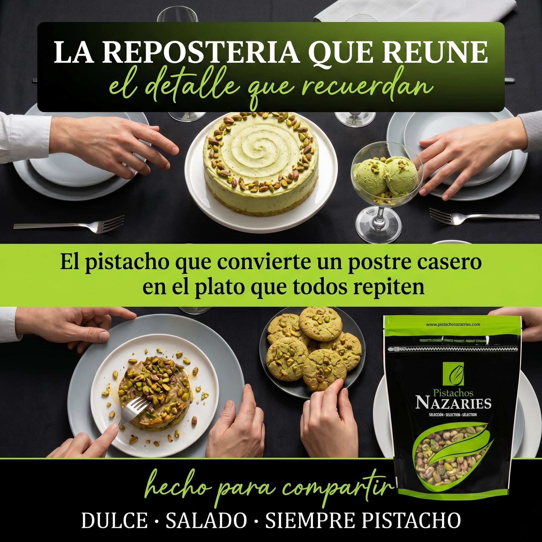PISTACHOS NAZARIES Pelados Sin Cascara Sin Sal en Grano Natural 500 g 2x250 g Pistachos Españoles Frutos Secos Andaluces Cultivo Propio en Malaga Snack Saludable Aperitivo Reposteria Helado Bizcocho
