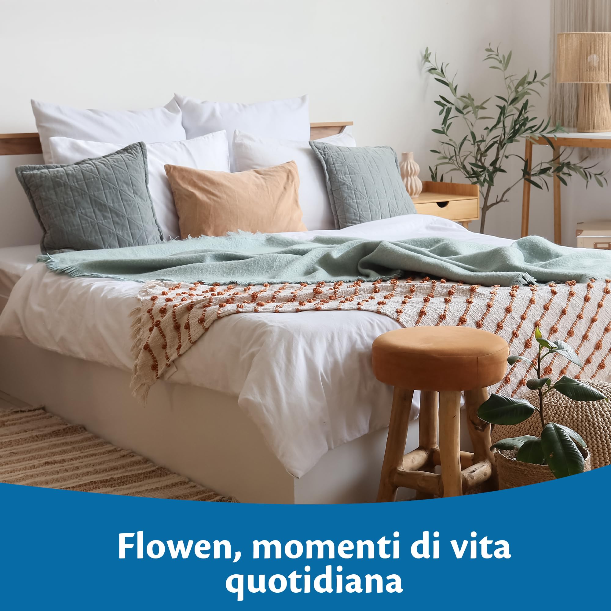 Flowen Cuscini Letto Coppia di Guanciali 50x80 per Dormire Imbottitura Standard Antiacaro Anallergico Traspirante Rettangolare per Matrimoniale Singolo con Federa in Poliestere Lavabile