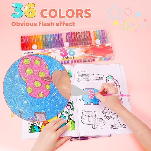 Miniatura 3 de Bolígrafos de gel con purpurina de 36 colores, 40% más bolígrafos de tinta de punta fina, bolígrafos de gel de neón para libros de colorear para