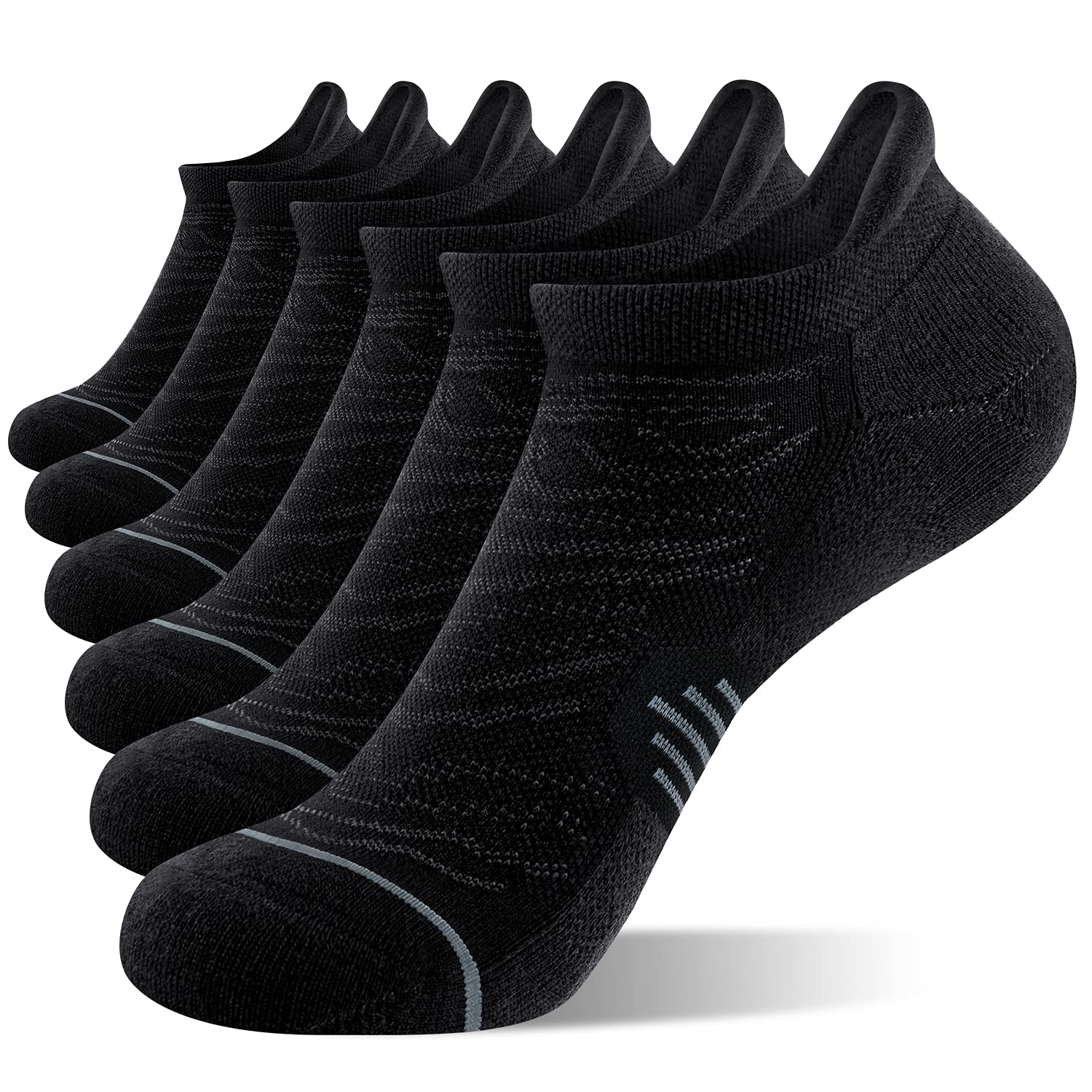 FITRELL 6 Pack Womens Ankle Running Socks Cushioned Low Cut Tab Athletic Socks