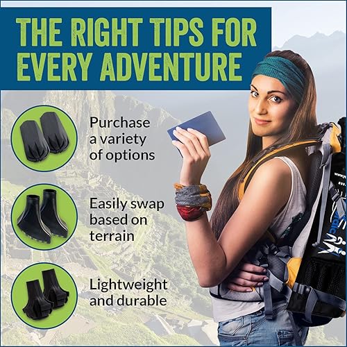 Miniatura 10 de Paquete de puntas de repuesto de goma extra duraderas (pies de repuesto, patas, virolasgorras) para bastones de trekking  Se adapta a todos los