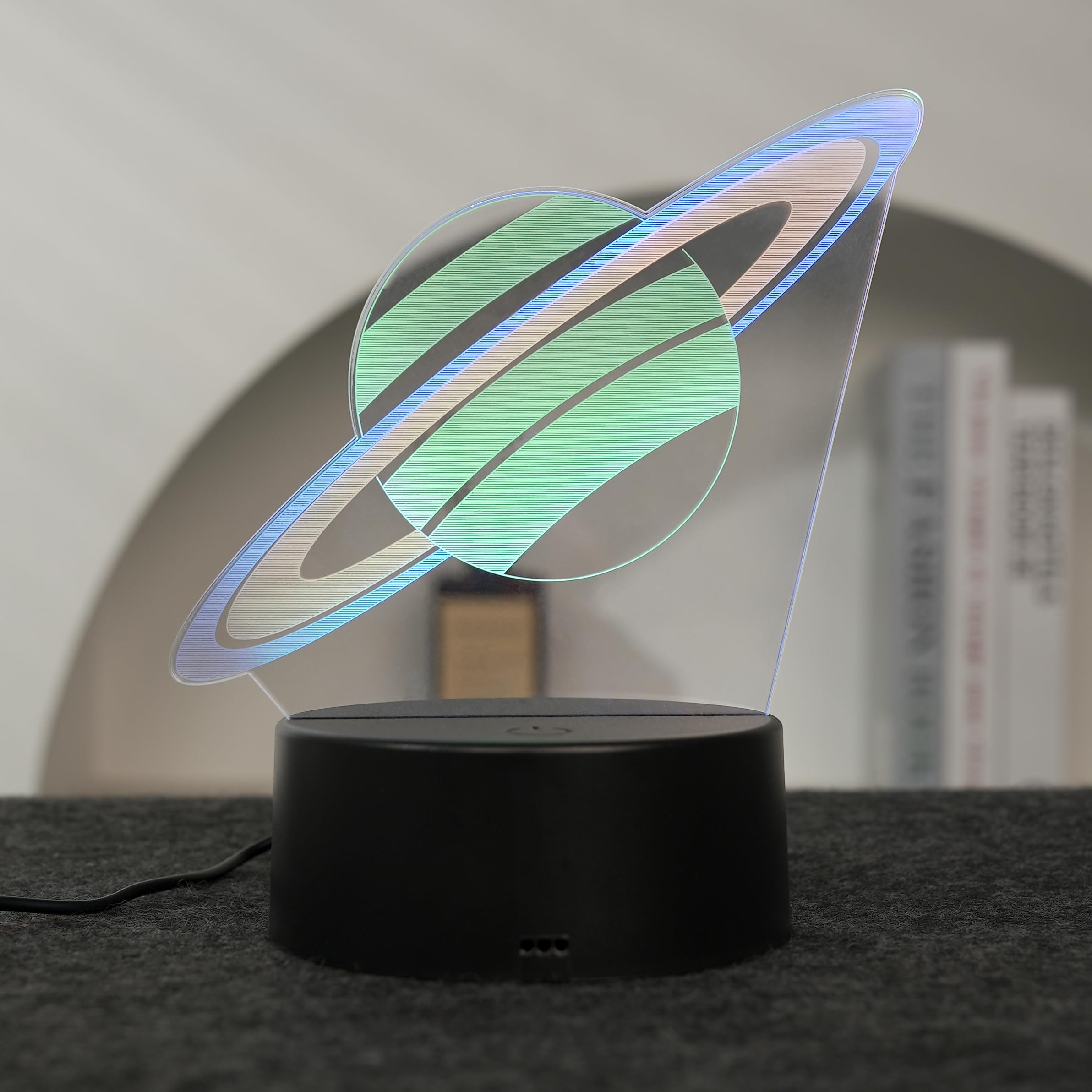 3D Illusion Night Light for Kids, Race Car Night Lamp with Sleep Mode, Children's Bedroom Decor, Gift for Boys and Girls (Planet)