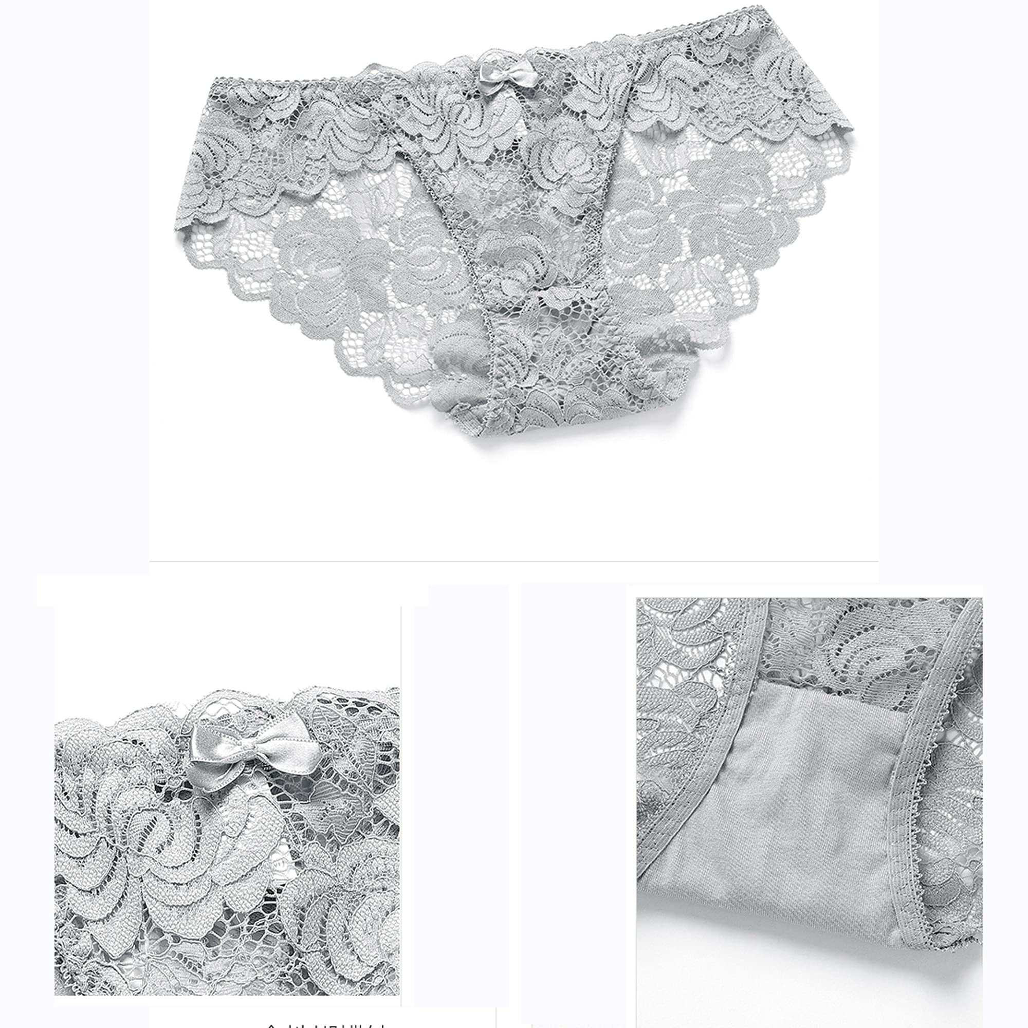 WENJUN Conjunto de sujetador y bragas de encaje sexy para mujer, con aros, no acolchado, para uso diario, conjunto de lencería con bordado push up (color gris, tamaño: 95D)