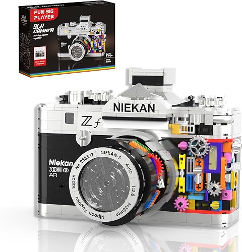 Vintage Camera Building Set with Light, Classic Camera with Exposed Internal Mechanical Structure,Retro Collectible Display Model Kit, Creative Gift for Photographers, Adults Teens 865 PCS