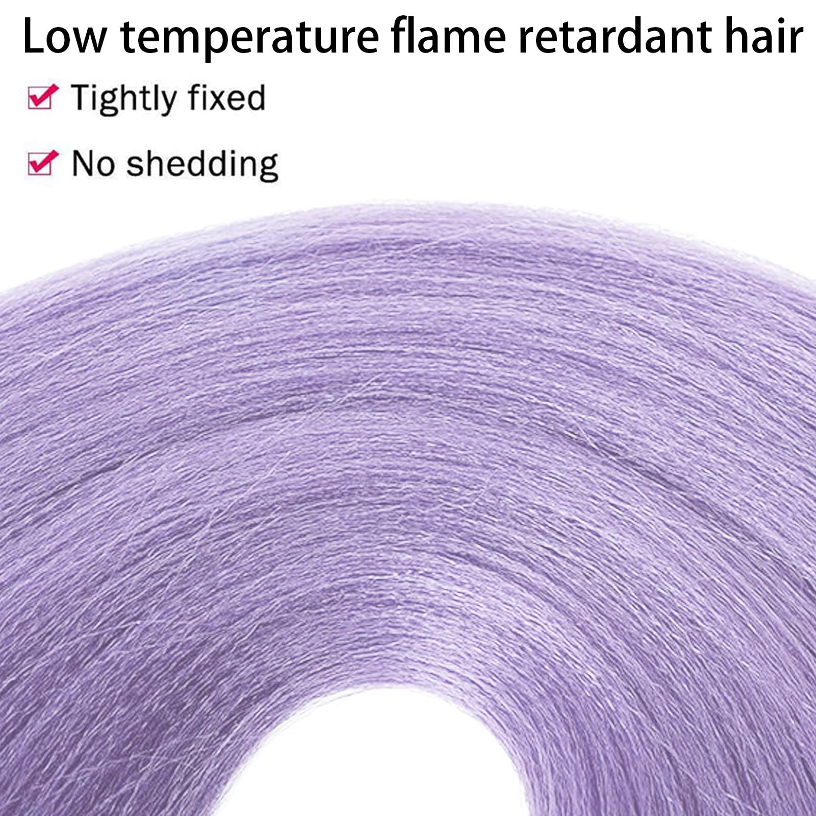 Paars haar om in te vlechten, 2 stuks synthetische paarse pruik, pruikaccessoires voor vlechten, lange pruik, haarvlechten, extensions voor kinderen, cosplay, carnaval, Halloween, anime-kostuum