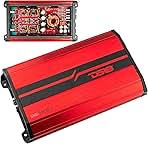 DS18 SXE-1200.4/RD Car Amplifier Stereo Full-Range Class A/B 4-Channel 60x4 RMS @4 OHM 1200 Watts - Powerful and Compact Amp for Speakers in Car Audio System
