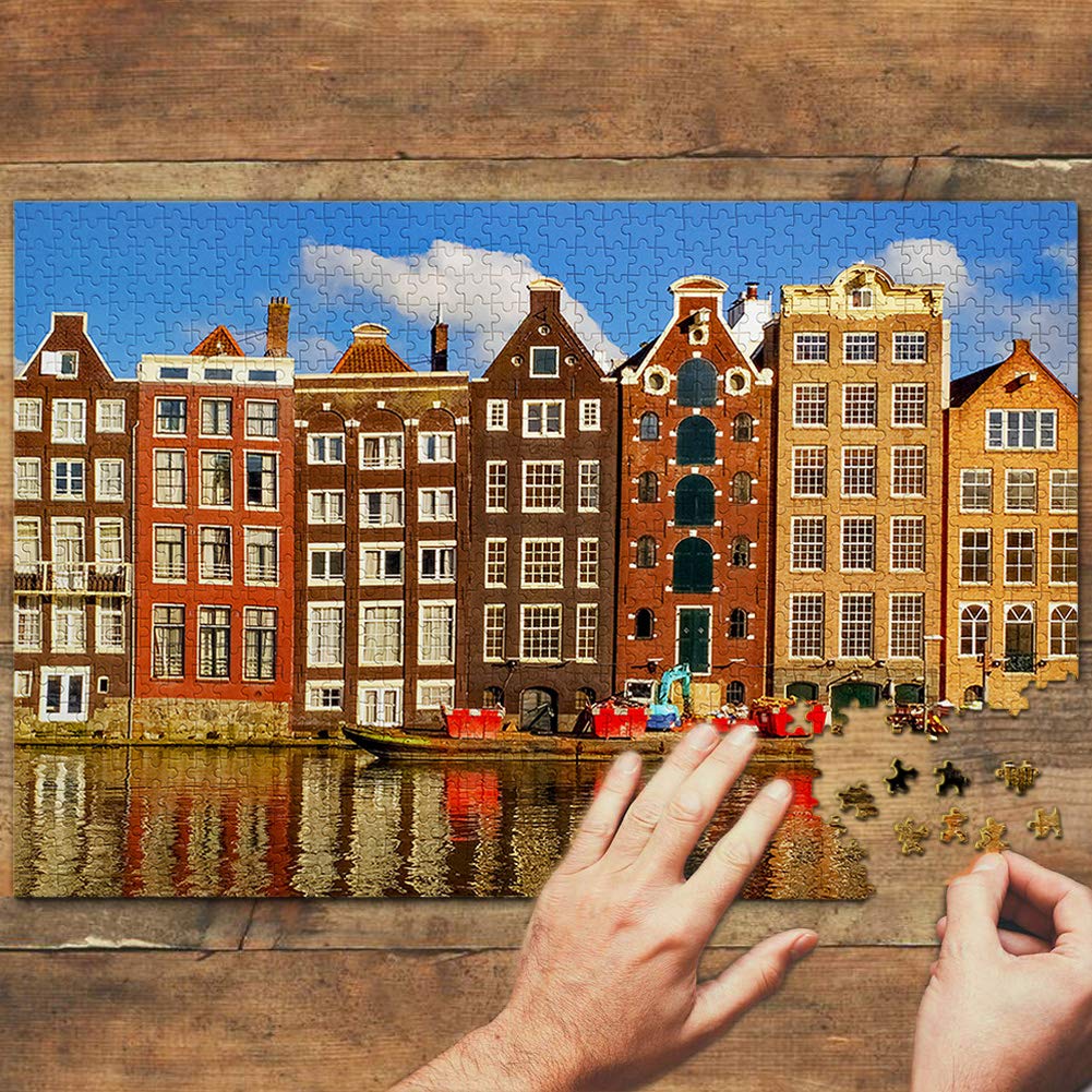MasterPieces - Puzzle de 1.000 piezas para adultos, familia o niños - Amsterdam Lights 48 x 67 cm - Sociedad Americana Familiar