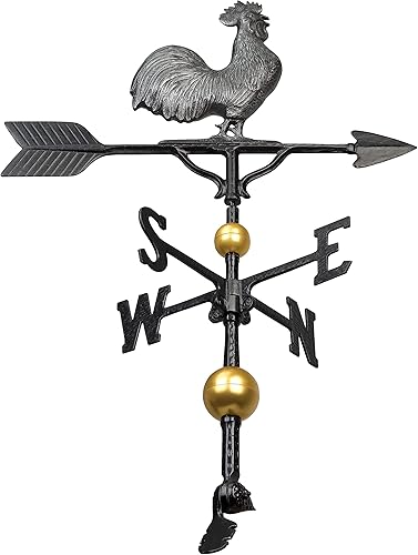 Miniatura 7 de Veleta de aluminio 3D de lujo de 32 pulgadas serie 300 - Paleta de viento con adorno - Decoración de techo de metal - Soporte incluido (4 a elegir)