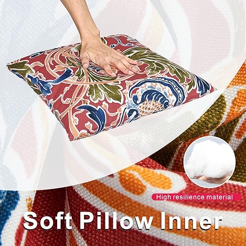 Miniatura 9 de JMGBird Juego de 2 almohadas de patio impermeables para exteriores con rellenos incluidos, almohada de exterior de 18 x 18 pulgadas para muebles de