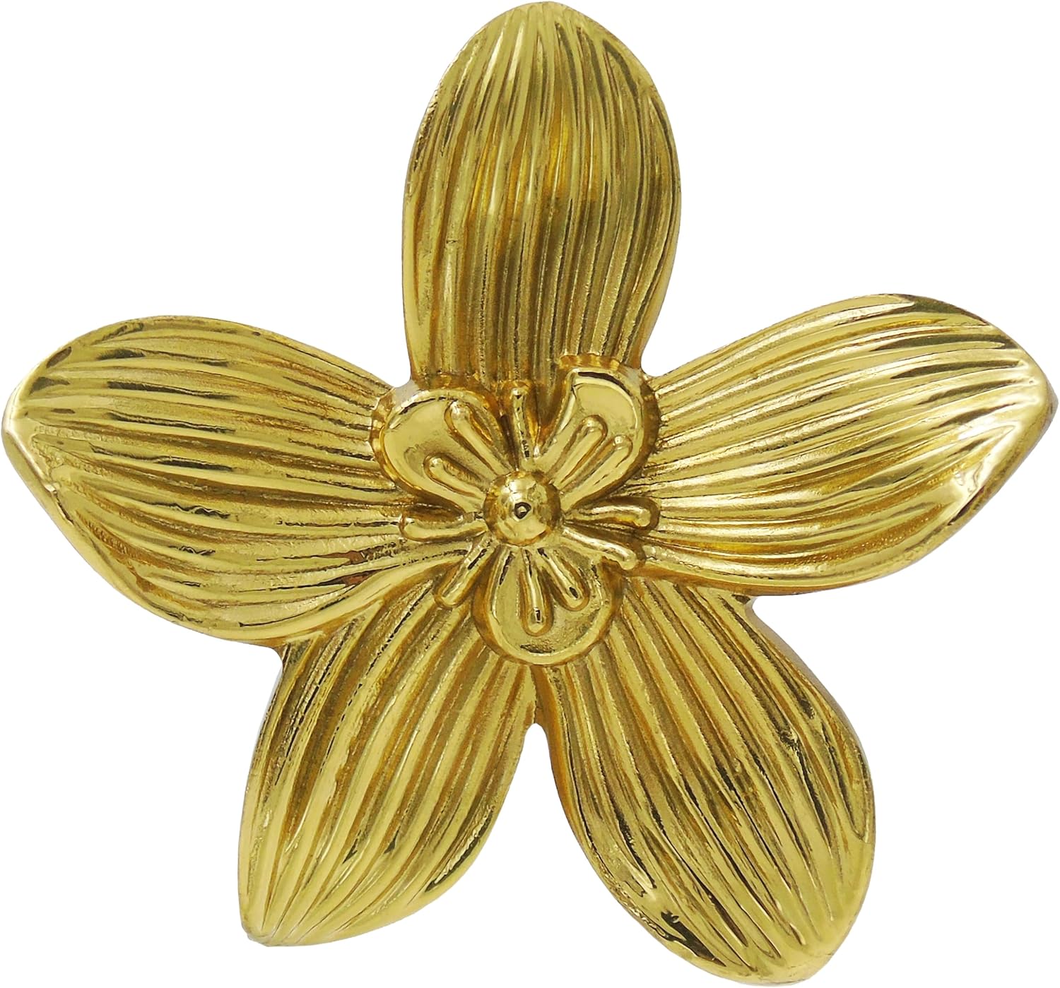 Brass Vintage Floral Shaped Cabinet Knobs - Set of 2, 60mm Diameter -Gold Drawer Knobs for Kitchen Cabinet Dresser (Gold-Orchid)