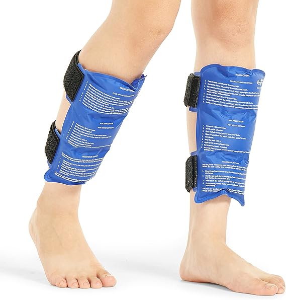 Shin Splint Ice Pack 2 Pack Reusable Shin Cold and Hot Wrap for Shin