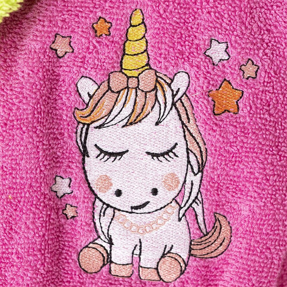 Accappatoio per bambini fucsia 100% cotone OEKO-TEX®- Taglia: 10-12 anni