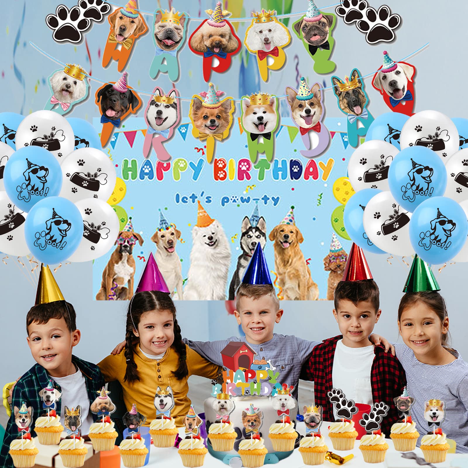 Decorazione Compleanno Cane - Striscione Festa Pet - Banner Colorato Per Feste - Foto 8