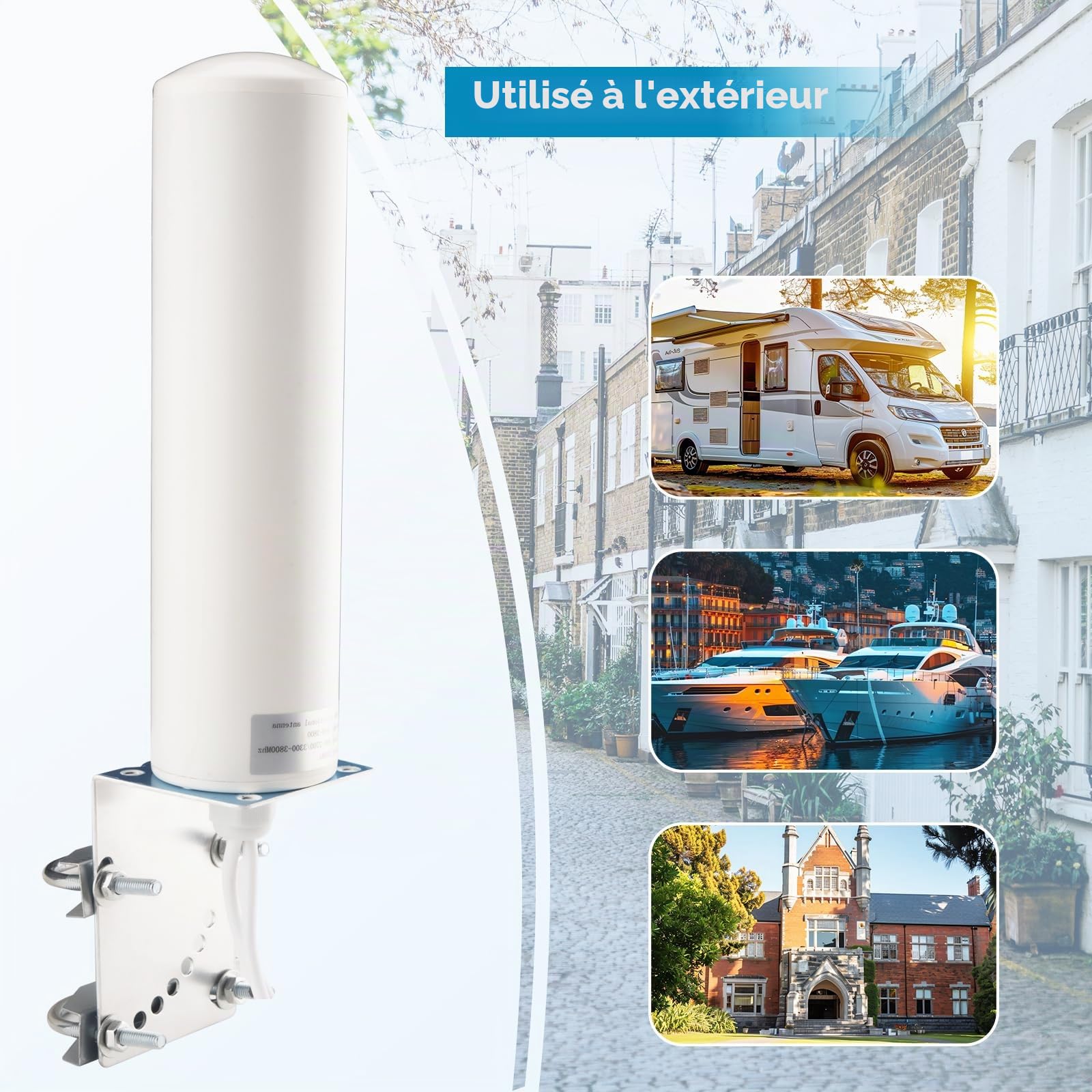 Antenne extérieure 4G 5G LTE 10dBi SMA TS9 Adaptateur 698-2700 3300-3800 MHz Antenne WiFi à gain élevé Extérieur Faible perte Double SMA mâle 5 m Câble RG58 4G LTE Routeur omnidirectionnel