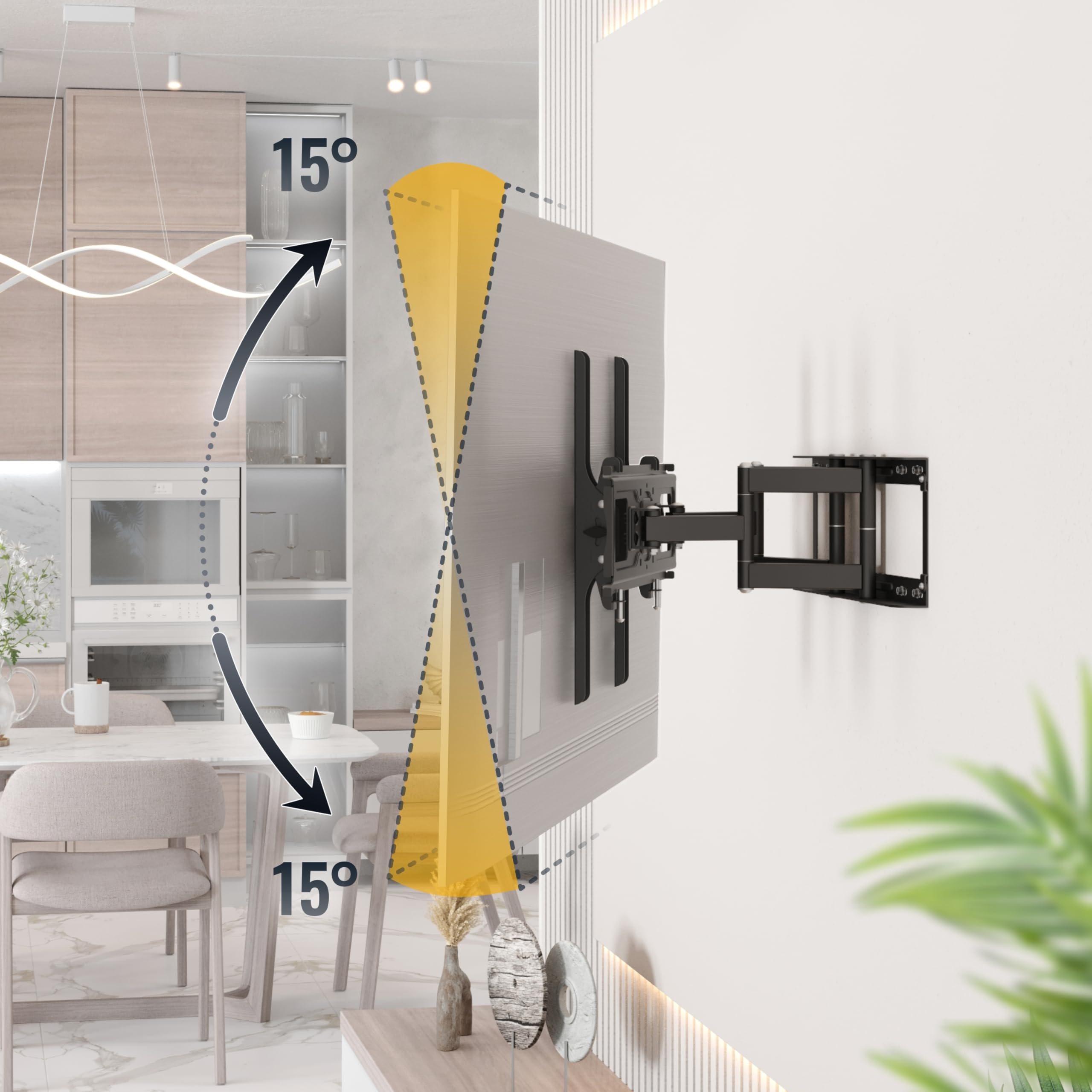 RICOO S1144 Soporte TV Pared Giratorio Inclinable Televisión 30-65" (76-165cm) Brazo Universal Televisor LED/LCD/Curvo VESA 200x200-400x400