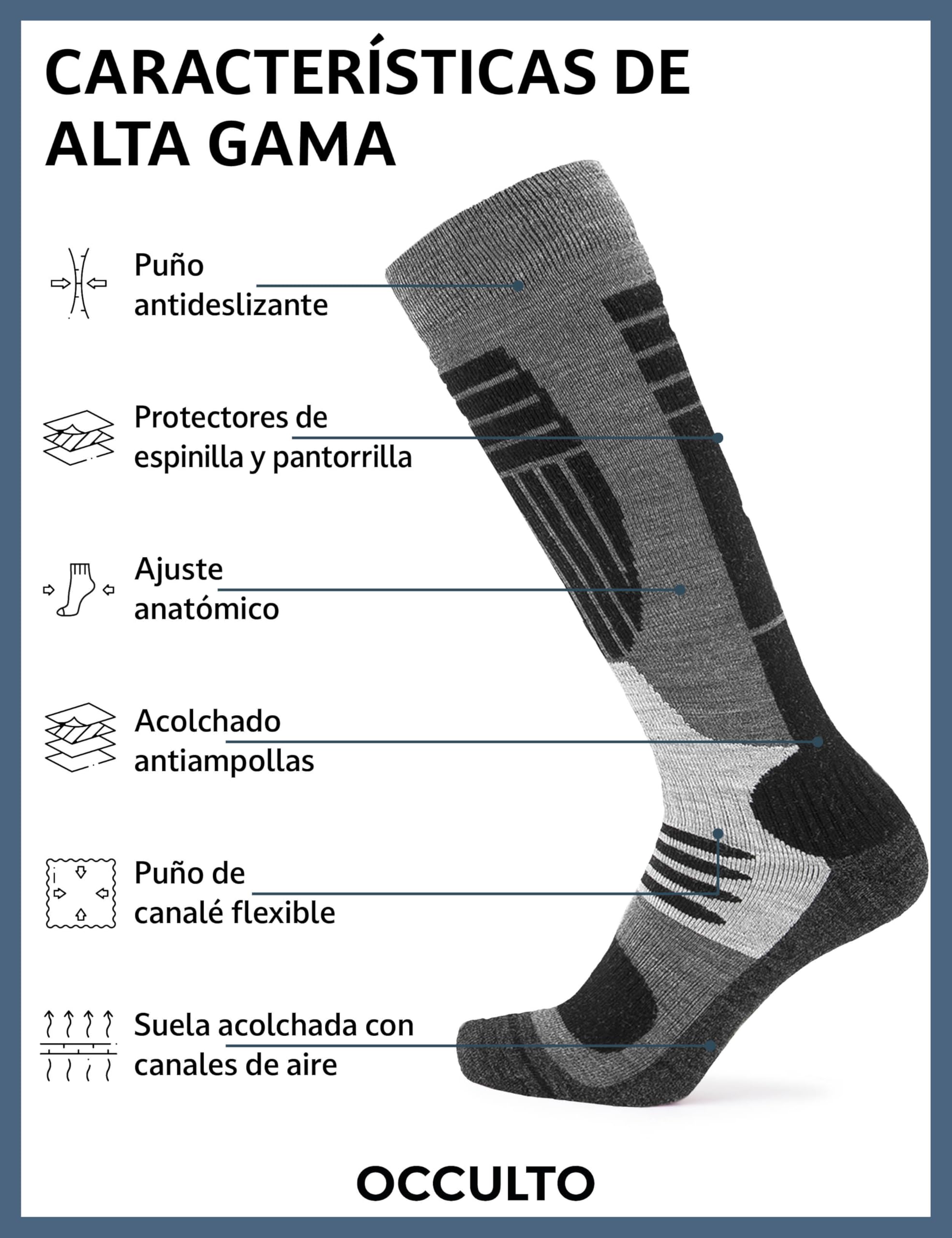 Occulto Calcetines Esqui para Hombre 2 pares, 4 Pares (modelo: Felix)