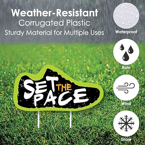 Miniatura 5 de Big Dot of Happiness Set the Pace - Correr - Decoraciones para césped de zapatos y corredores - Decoración de patio para pista al aire libre, campo