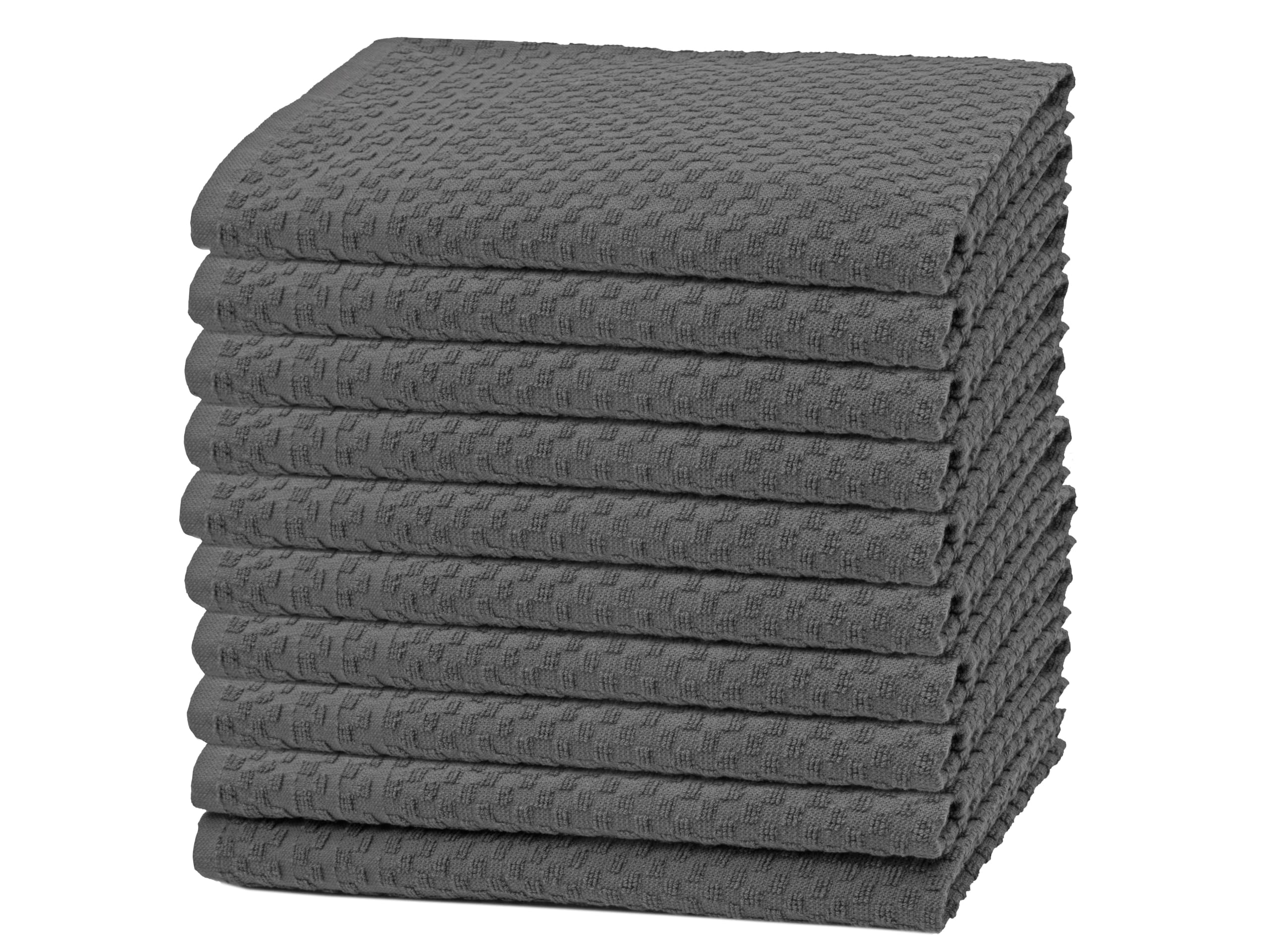 ZOLLNER 10er Set Geschirrtücher Baumwolle in 45x60 cm - saugstarke und langlebige Küchentücher - waschbar bis 60°C – in grau - Gastronomiequalität - Oeko Tex® Zertifiziert