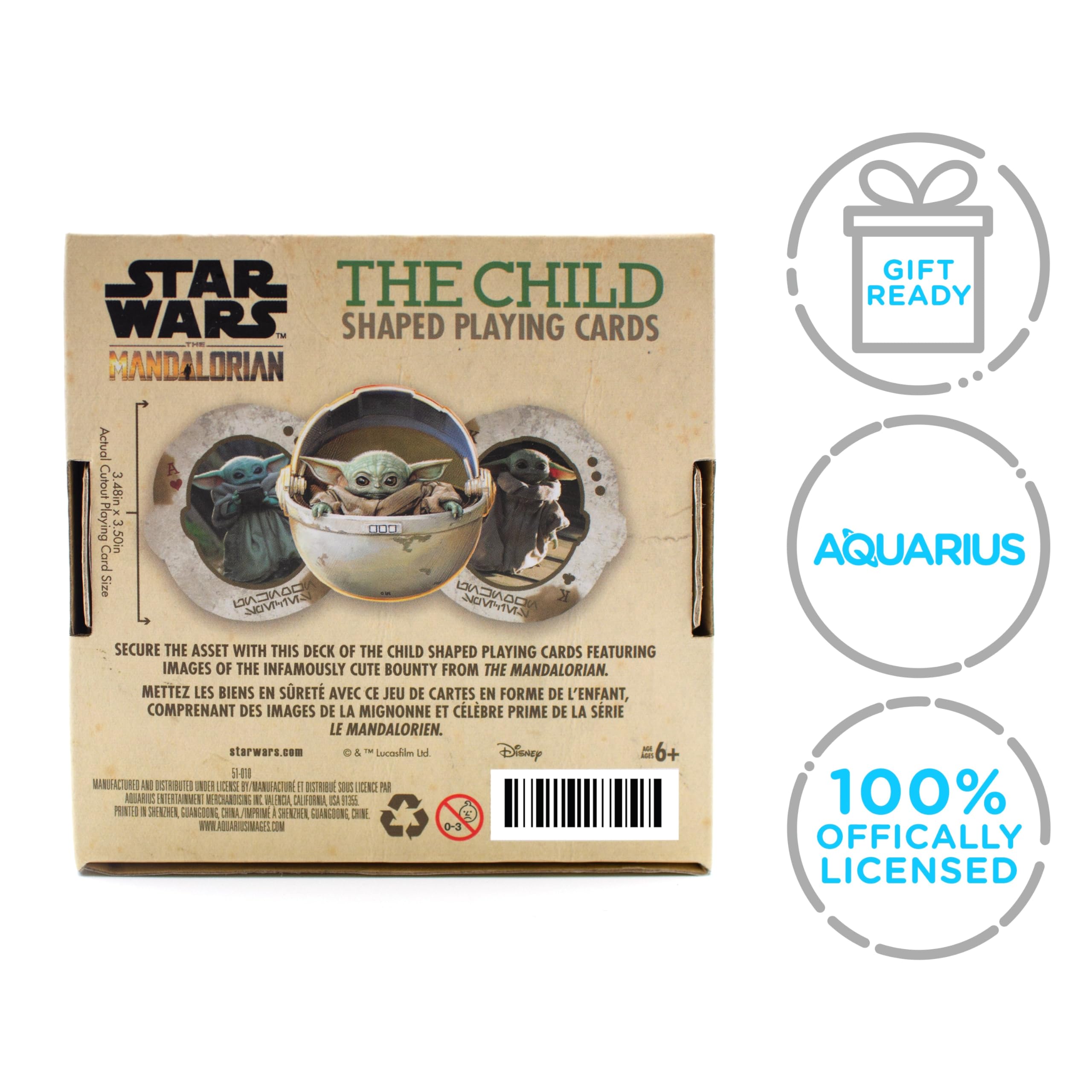 Aquarius Star Wars Playing Cards - The Mandalorian 'Baby Yoda' The Child Shaped Deck of Cards for Your Favorite Card Games - Officially Licensed Star Wars Merchandise & Collectibles
