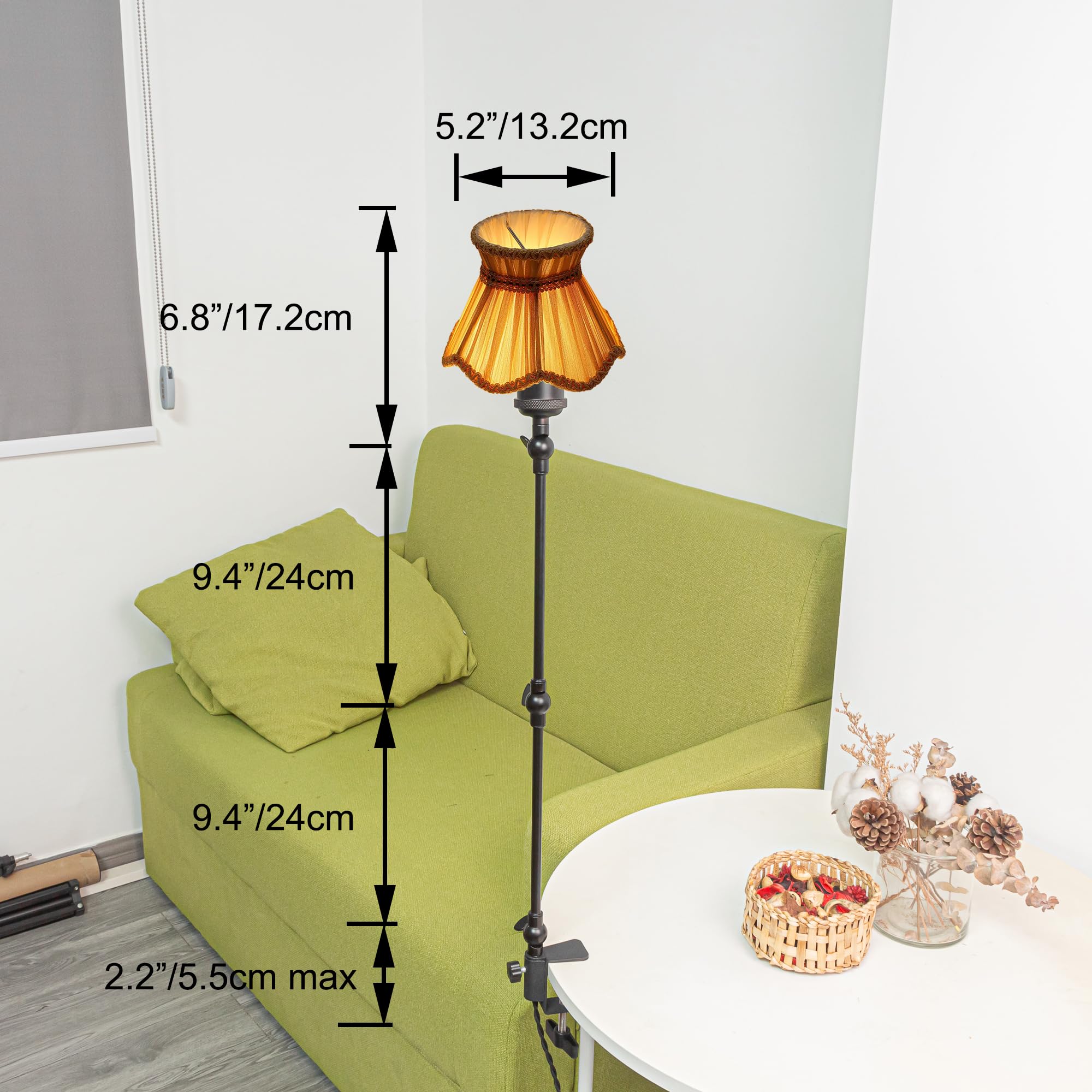 Klemmleuchte mit Fernsteuerung,1 Packung Leselampe mit 2,5 m Kabel, Dimmbar Nachttischlampe,Augenpflege Schreibtischlampe für Büro Heimgebrauch, E27 Lampenhalterung - DZ0329/802